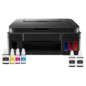 PIXMA MegaTank G3000 All in One WiFi Inktank Colour Printer with 2 Additional Black Ink Bottles